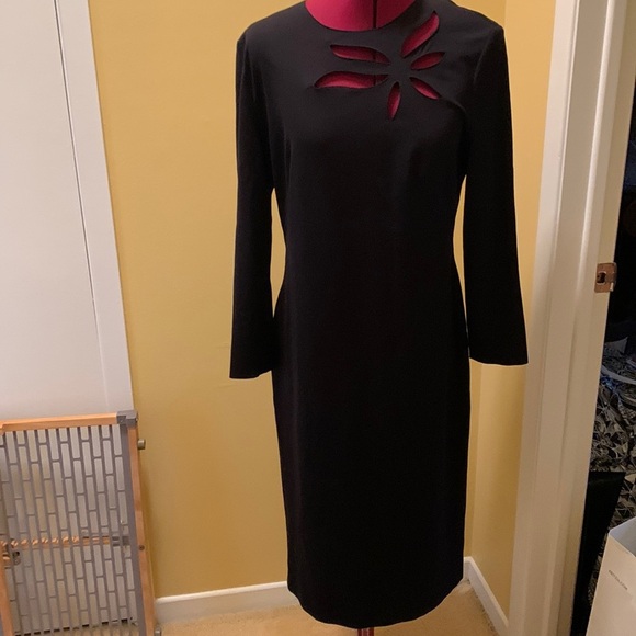 Escada Very Elegant sheath dress with flower cut out NWOT - Picture 1 of 12